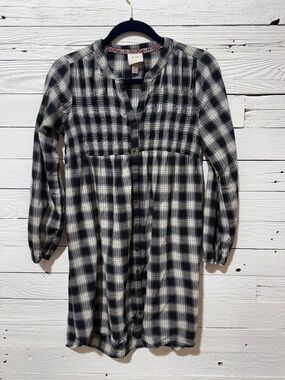 Knox Rose Black and White Plaid Shirt with Embroidered Trim